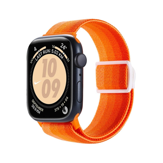 Rynx | For Apple Watch Series 9 41mm Carbon Fiber Texture Snap Buckle Nylon Watch Band (Gradient Orange)
