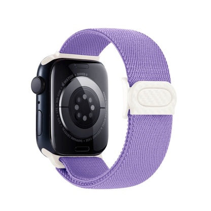 Rynx | For Apple Watch Series 7 41mm Carbon Fiber Texture Snap-Buckle Nylon Watch Band (Purple)