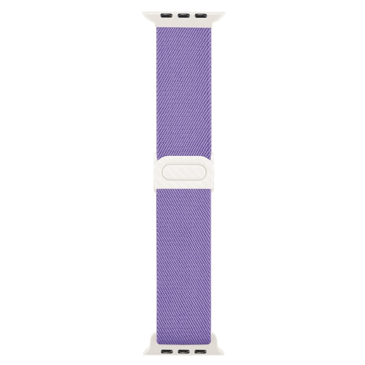 Rynx | For Apple Watch Series 7 41mm Carbon Fiber Texture Snap-Buckle Nylon Watch Band (Purple)
