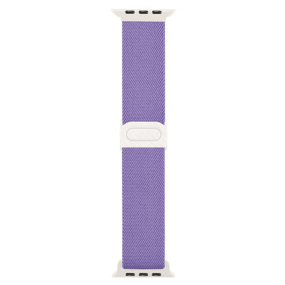 Rynx | For Apple Watch Series 7 41mm Carbon Fiber Texture Snap-Buckle Nylon Watch Band (Purple)