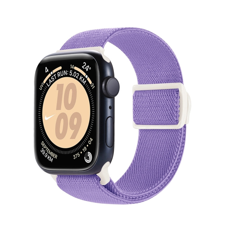 Rynx | For Apple Watch Series 7 41mm Carbon Fiber Texture Snap-Buckle Nylon Watch Band (Purple)
