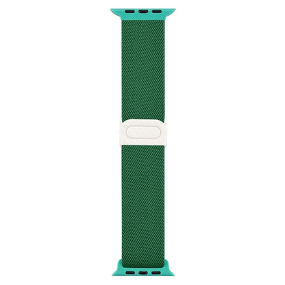 Rynx | For Apple Watch Series 7 45mm Carbon Fiber Texture Snap Buckle Nylon Watch Strap (Green)