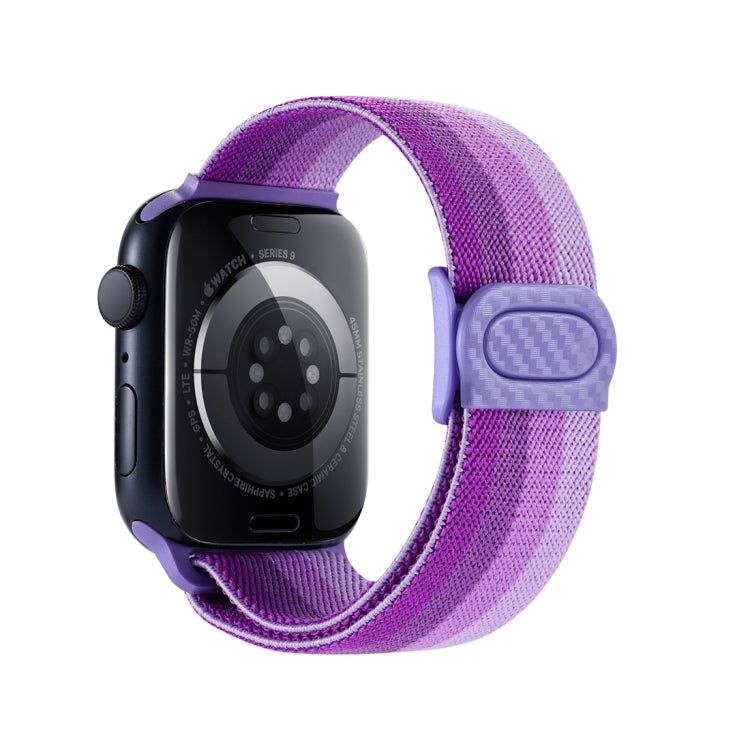 Rynx | For Apple Watch Series 4 40mm Carbon Fiber Texture Snap Buckle Nylon Watch Band (Gradient Purple)