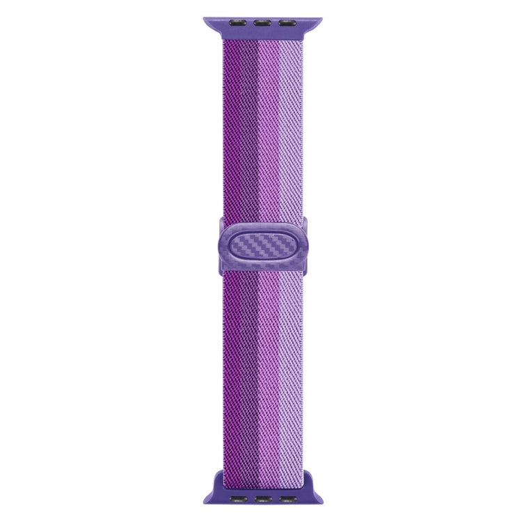 Rynx | For Apple Watch Series 4 40mm Carbon Fiber Texture Snap Buckle Nylon Watch Band (Gradient Purple)