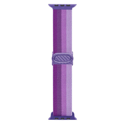 Rynx | For Apple Watch Series 4 40mm Carbon Fiber Texture Snap Buckle Nylon Watch Band (Gradient Purple)
