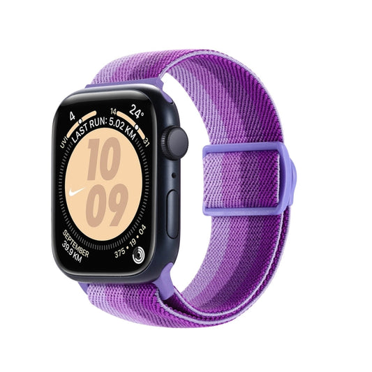 Rynx | For Apple Watch Series 4 40mm Carbon Fiber Texture Snap Buckle Nylon Watch Band (Gradient Purple)