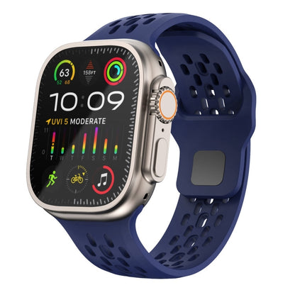 Rynx | For Apple Watch Ultra 2 49mm Oval Holes Fluororubber Watch Band (Midnight Blue)
