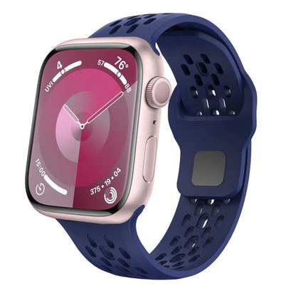 Rynx | For Apple Watch Series 9 45mm oval holes fluororubber watch band (Midnight blue)