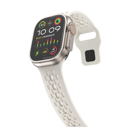 Rynx | For Apple Watch Series 9 45mm Oval Holes Fluororubber Strap (Starlight)