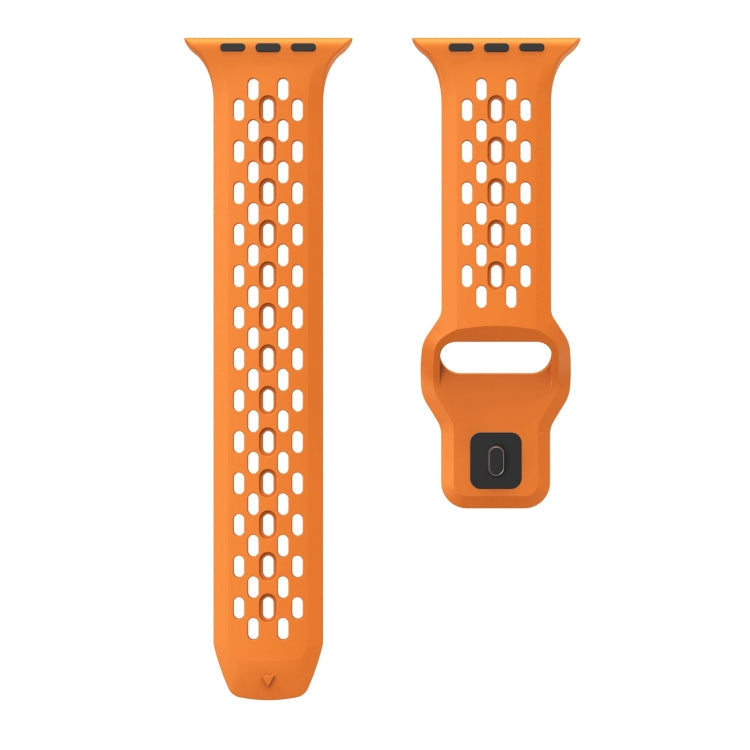 Rynx | For Apple Watch Series 8 45mm Oval Holes Fluororubber Watch Band (Orange)