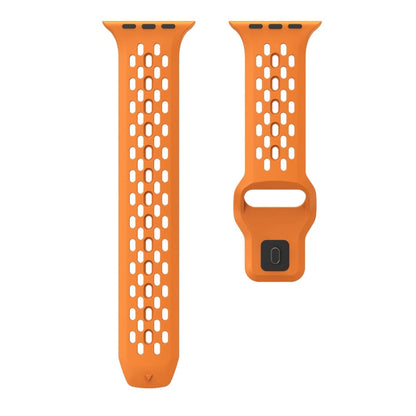 Rynx | For Apple Watch Series 8 45mm Oval Holes Fluororubber Watch Band (Orange)