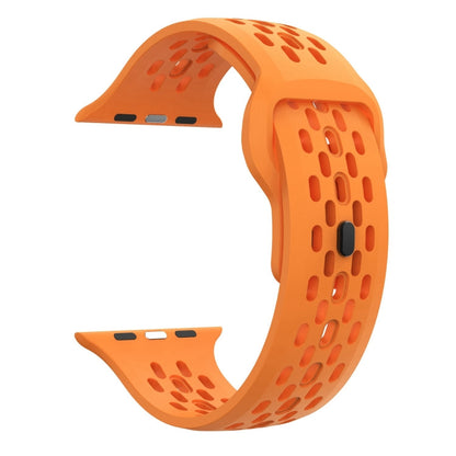 Rynx | For Apple Watch Series 8 45mm Oval Holes Fluororubber Watch Band (Orange)
