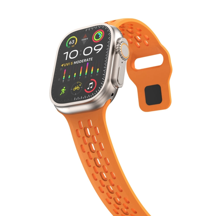 Rynx | For Apple Watch Series 8 45mm Oval Holes Fluororubber Watch Band (Orange)