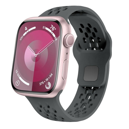 Rynx | For Apple Watch Series 8 45mm Oval Holes Fluororubber Band (Dark Gray)