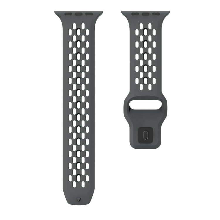Rynx | For Apple Watch Series 8 45mm Oval Holes Fluororubber Band (Dark Gray)