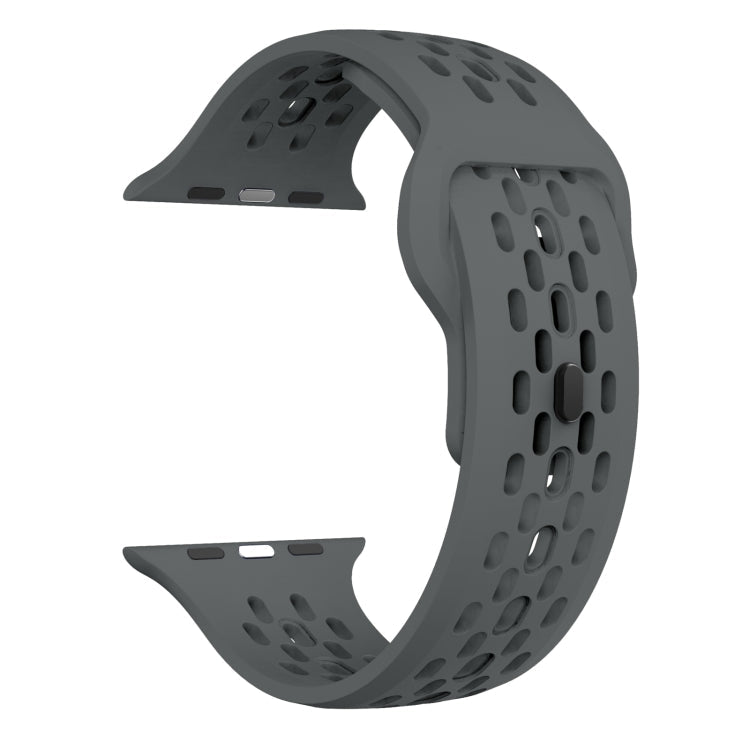 Rynx | For Apple Watch Series 8 45mm Oval Holes Fluororubber Band (Dark Gray)