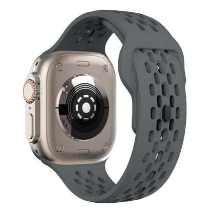 Rynx | For Apple Watch Series 8 45mm Oval Holes Fluororubber Band (Dark Gray)