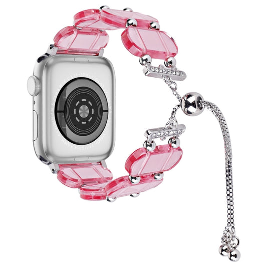 Rynx | For Apple Watch Series 9 41mm Resin Retractable Chain Watch Band (Pink)