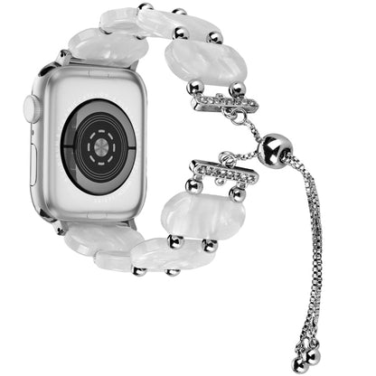 Rynx | For Apple Watch Series 9 41mm Resin Telescope Chain Bracelet (Pearl White)