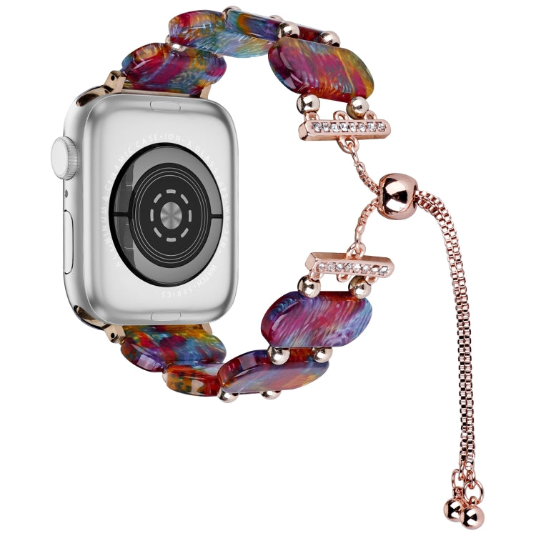 Rynx | For Apple Watch SE 2022 40mm Resin Telescopic Chain Watch Band (Mother of Pearl Rainbow)