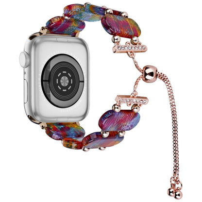 Rynx | For Apple Watch SE 2022 40mm Resin Telescopic Chain Watch Band (Mother of Pearl Rainbow)