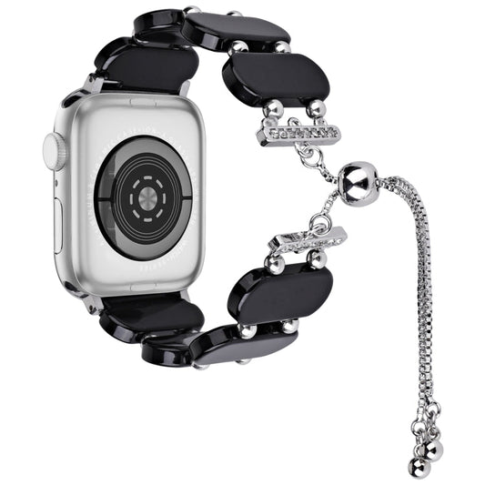 Rynx | For Apple Watch Series 4 44mm Resin retractable chain watch band (Black)