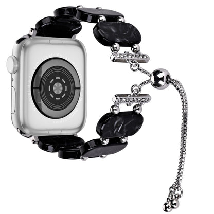 Rynx | For Apple Watch Series 4 44mm Resin Telescope Chain Watch Band (Black Flower)