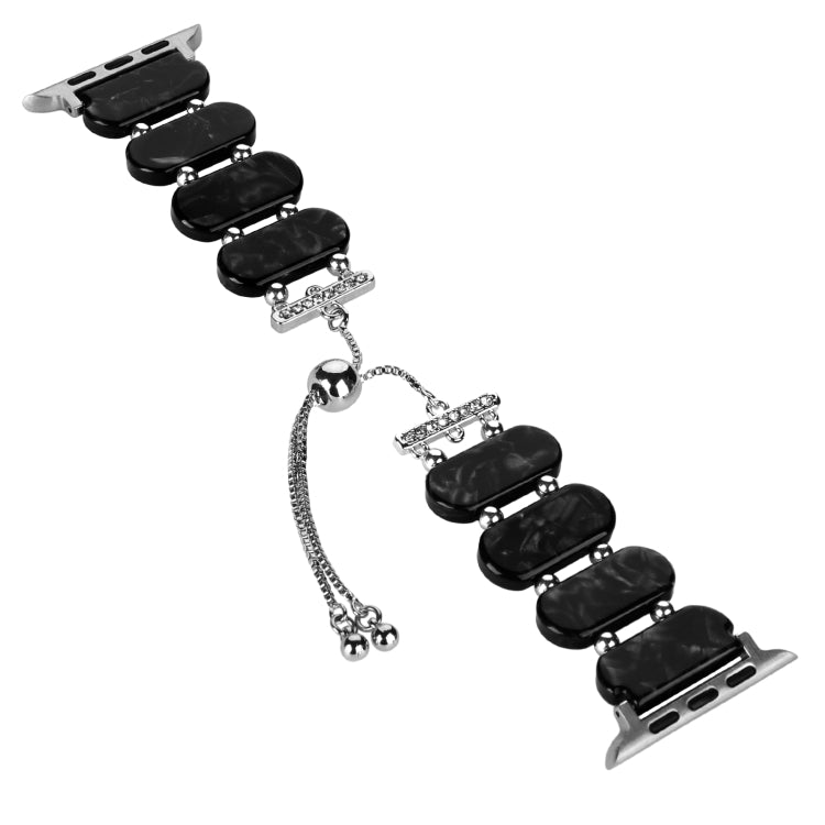 Rynx | For Apple Watch Series 4 44mm Resin Telescope Chain Watch Band (Black Flower)