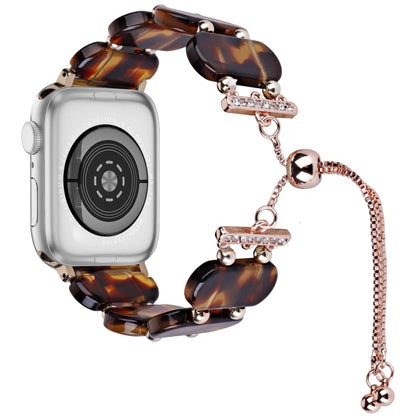 Rynx | For Apple Watch 42mm Resin Retractable Chain Watch Band (Tortoiseshell)