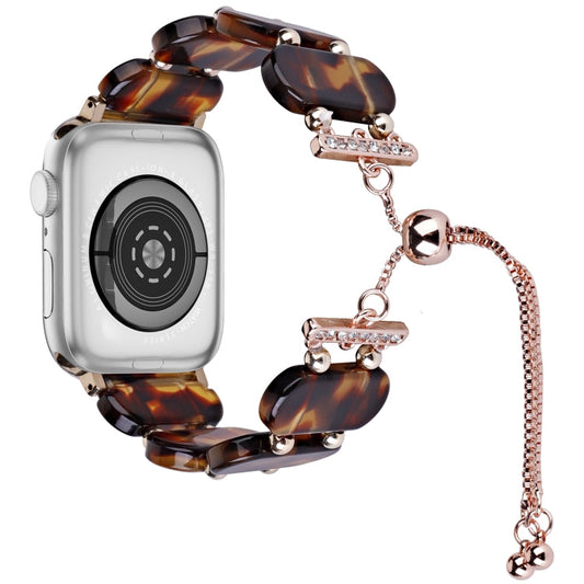 Rynx | For Apple Watch 42mm Resin Retractable Chain Watch Band (Tortoiseshell)