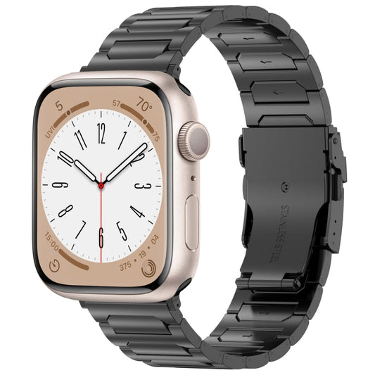 Rynx | For Apple Watch Series 8 45mm I-shaped Titanium Metal Bracelet (Black)