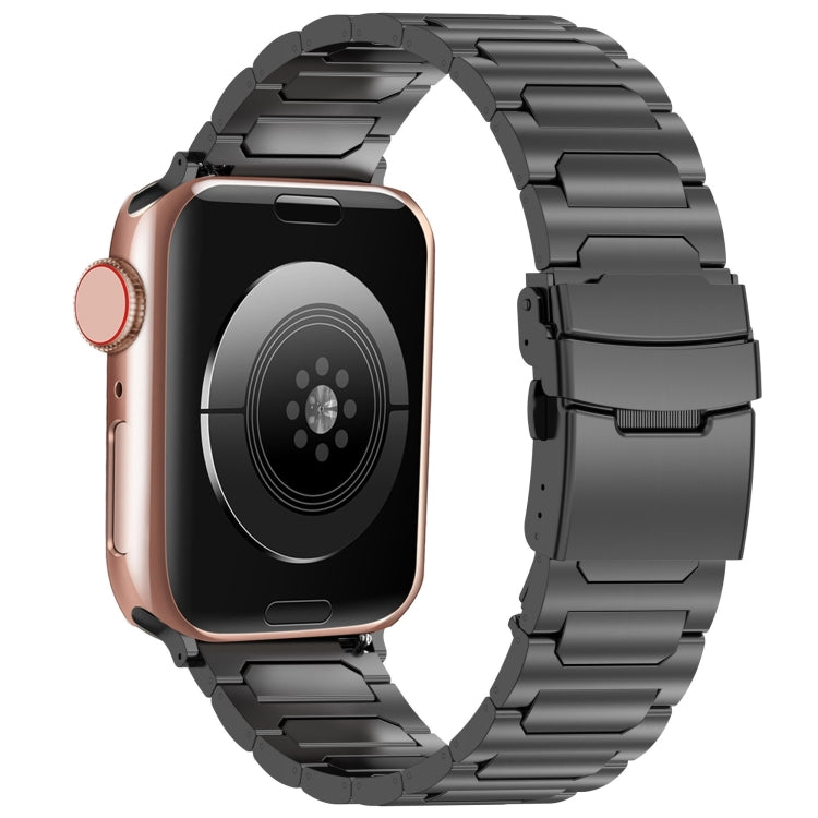 Rynx | For Apple Watch Series 8 45mm I-shaped Titanium Metal Bracelet (Black)