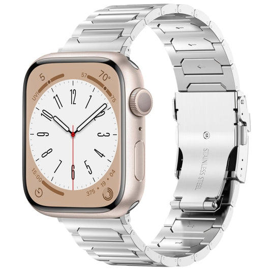 Rynx | For Apple Watch Series 7 41mm I-shaped titanium metal watch band (Mirror Silver)