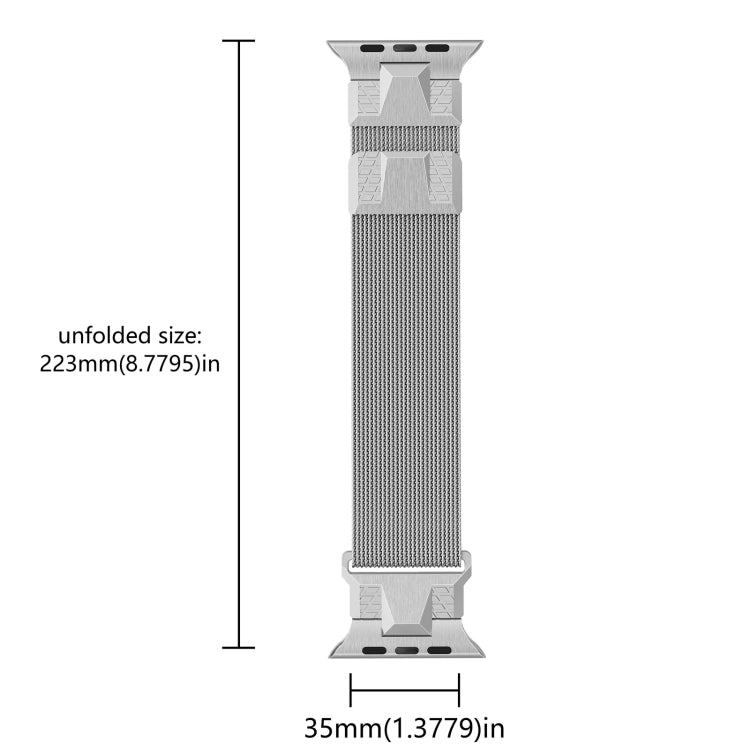 Rynx | For Apple Watch Ultra 2 49mm Mecha Style Milanese Metal Watch Band (Titanium Silver)