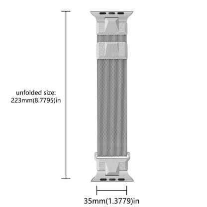 Rynx | For Apple Watch Ultra 2 49mm Mecha Style Milanese Metal Watch Band (Titanium Silver)