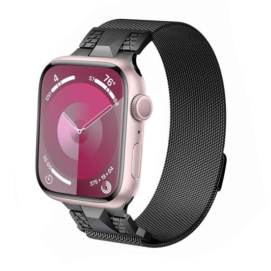 Rynx | For Apple Watch Series 7 45mm Mecha Style Milanese Metal Bracelet (Titanium Grey)