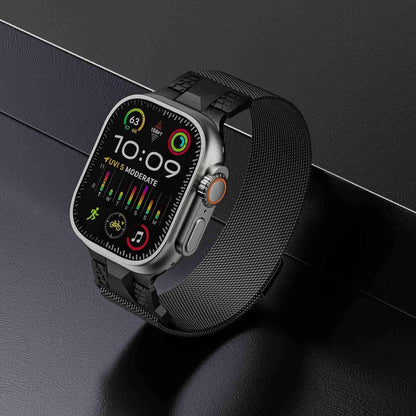 Rynx | For Apple Watch Series 7 45mm Mecha Style Milanese Metal Bracelet (Titanium Grey)