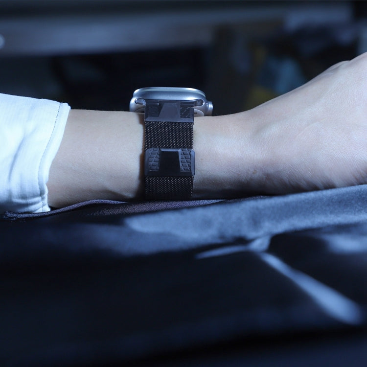 Rynx | For Apple Watch Series 7 45mm Mecha Style Milanese Metal Bracelet (Titanium Grey)