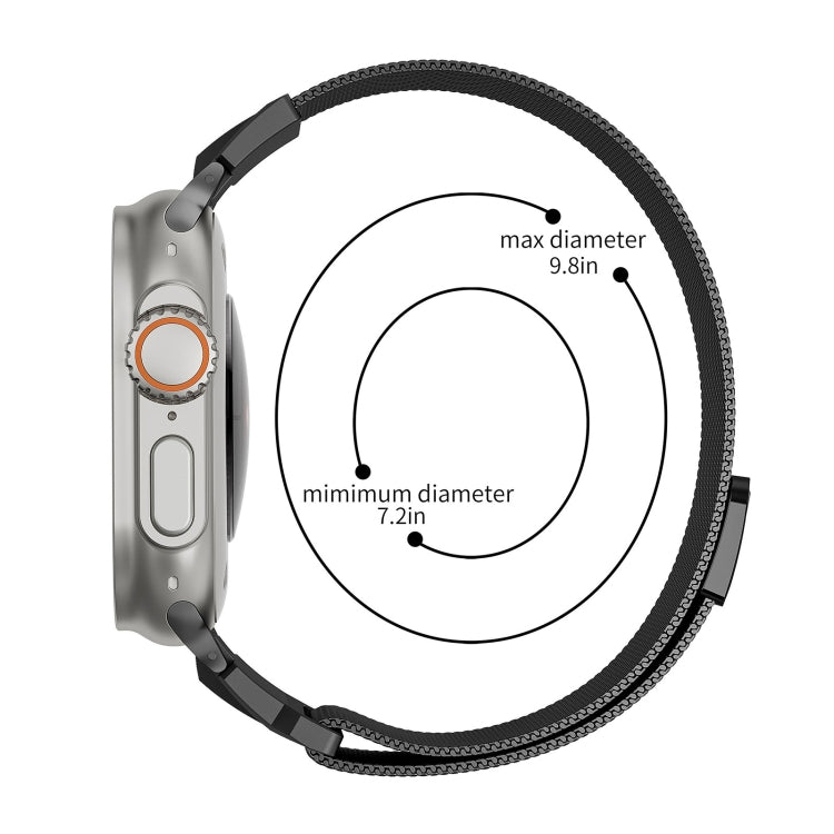 Rynx | For Apple Watch Series 7 45mm Mecha Style Milanese Metal Bracelet (Titanium Grey)