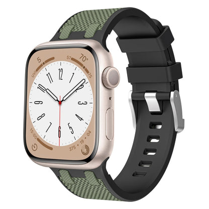 Rynx | For Apple Watch Series 9 45mm Oak Silicone Watch Band (Black Army Green)