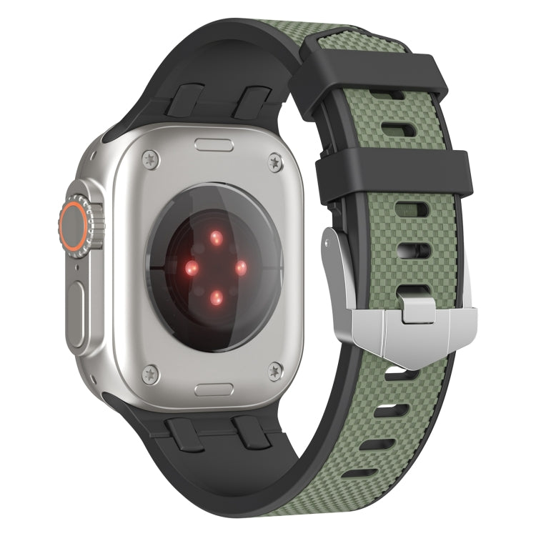 Rynx | For Apple Watch Series 9 45mm Oak Silicone Watch Band (Black Army Green)