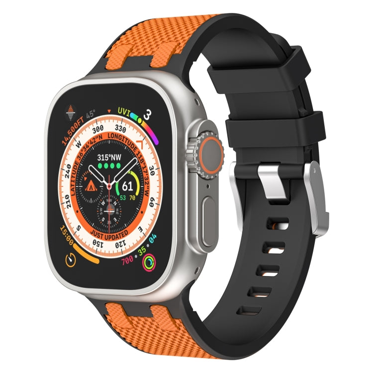 Rynx | For Apple Watch Ultra 49mm Oak Silicone Watch Band (Black Orange)