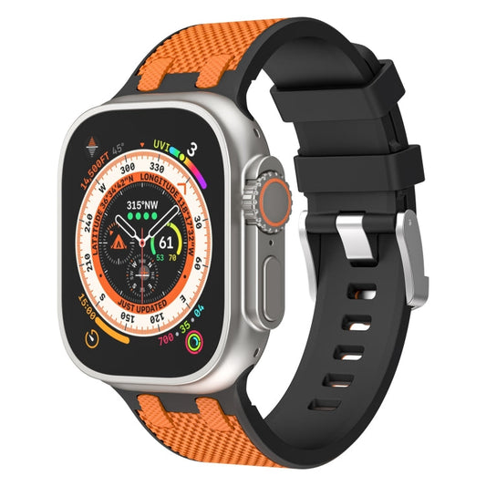 Rynx | For Apple Watch Ultra 49mm Oak Silicone Watch Band (Black Orange)