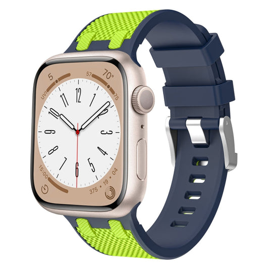 Rynx | For Apple Watch Series 8 45mm Oak Silicone Watch Strap (Blue Lime)