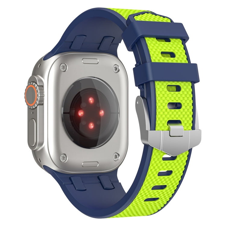 Rynx | For Apple Watch Series 8 45mm Oak Silicone Watch Strap (Blue Lime)