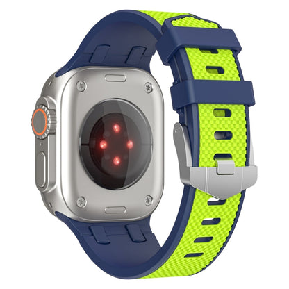 Rynx | For Apple Watch Series 8 45mm Oak Silicone Watch Strap (Blue Lime)