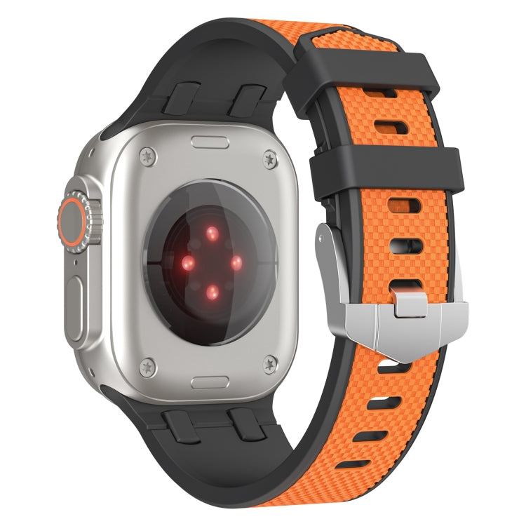 Rynx | For Apple Watch SE 2022 44mm Oak Silicone Watch Strap (Black Orange)