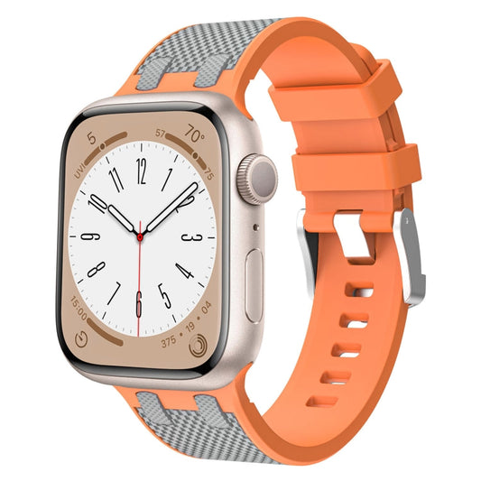 Rynx | For Apple Watch Series 2 42mm Oak Silicone Watch Band (Orange Gray)