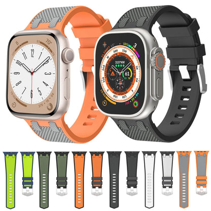 Rynx | For Apple Watch Series 9 45mm Oak Silicone Watch Band (Black Army Green)