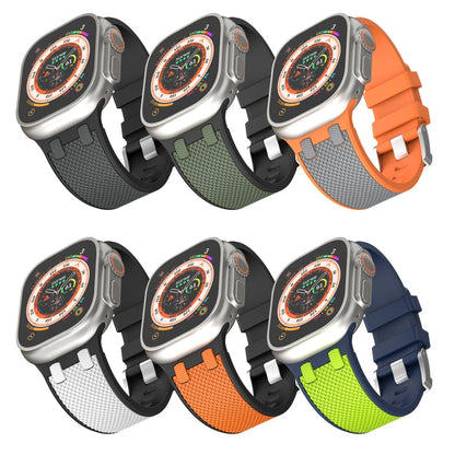 Rynx | For Apple Watch Series 2 42mm Oak Silicone Watch Band (Orange Gray)